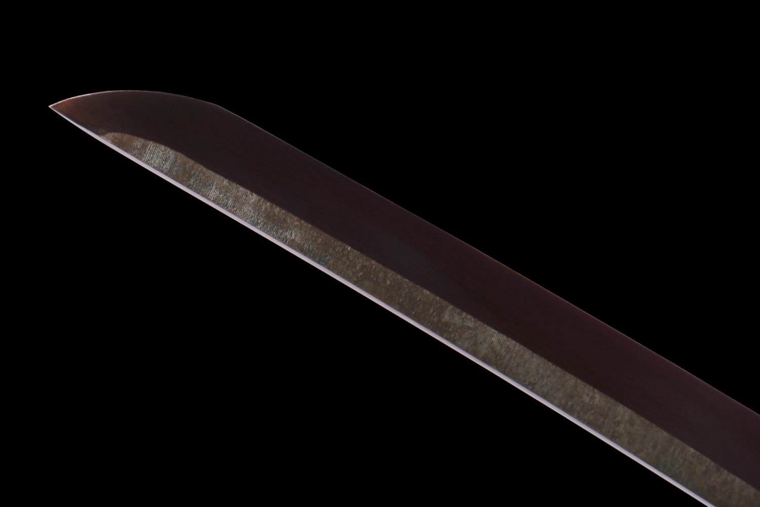 IMG_8193 T10 steel - pure handmade Japanese katana - green leather sheath - iron fittings - old roasted purple katana - black gold - hidden