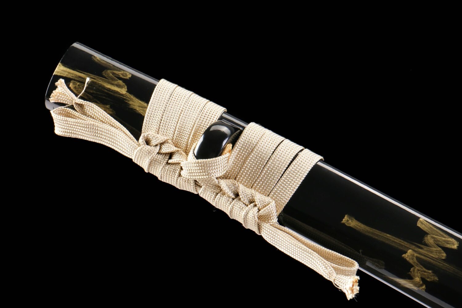 IMG_8198 T10 steel - pure handmade Japanese katana - green leather sheath - iron fittings - old roasted purple katana - black gold - hidden