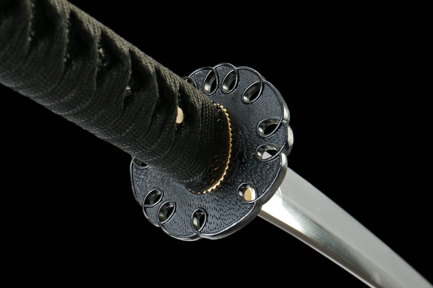 1065 steel - pure handmade Japanese katana - zinc alloy fittings - obsidian dragon