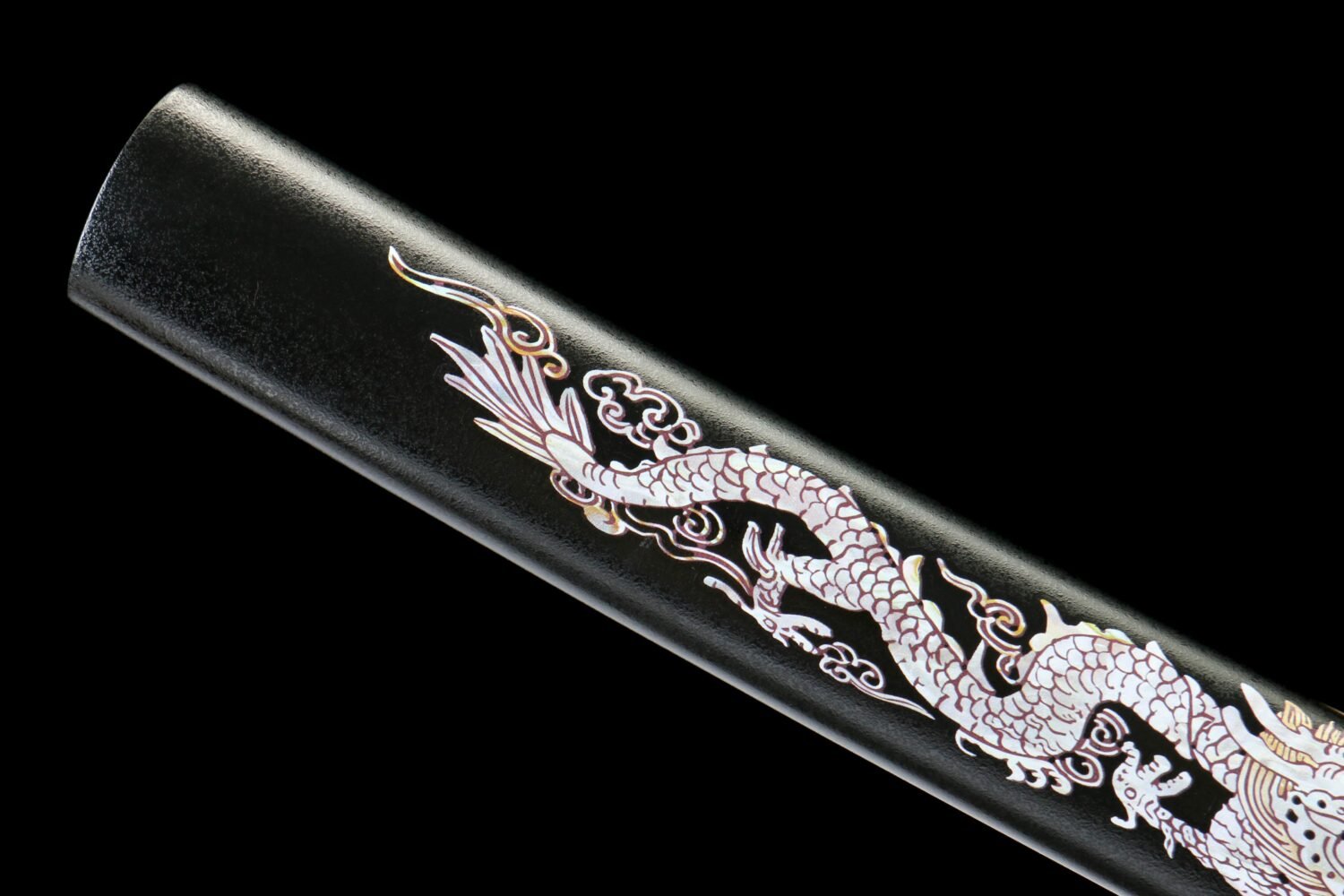 1065 steel - pure handmade Japanese katana - zinc alloy fittings - obsidian dragon