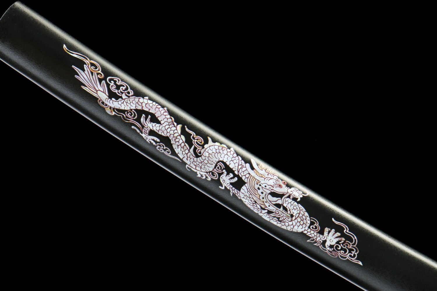 1065 steel - pure handmade Japanese katana - zinc alloy fittings - obsidian dragon