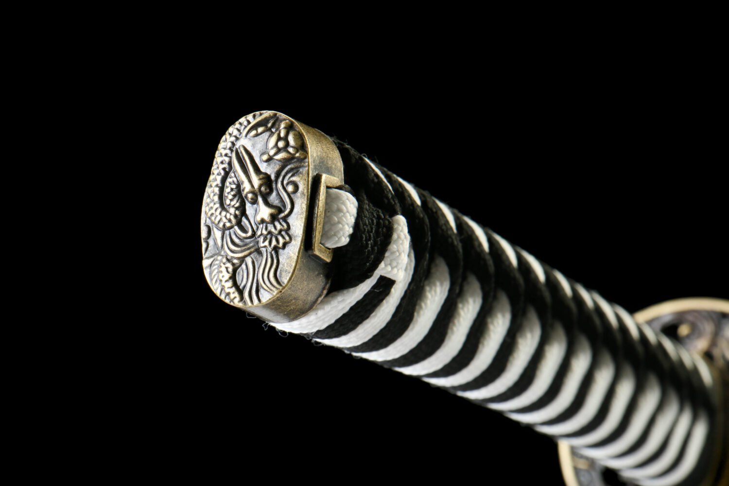 Patterned Steel - Purely Hand-Forged Katana - Green Leather Scabbard - Copper Hardware - Roasted Black - Shadow Hua