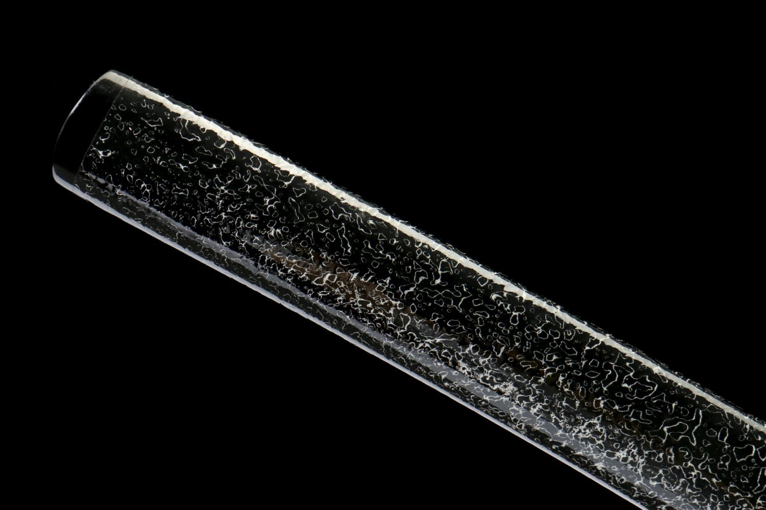 Patterned Steel - Purely Hand-Forged Katana - Green Leather Scabbard - Copper Hardware - Roasted Black - Shadow Hua