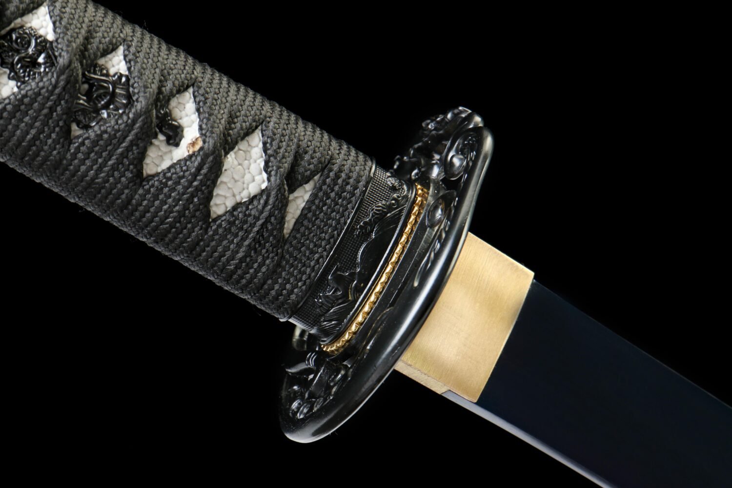 1066 steel - handmade Japanese samurai sword - green leather scabbard - zinc alloy equipment - Red Dragon Phantom