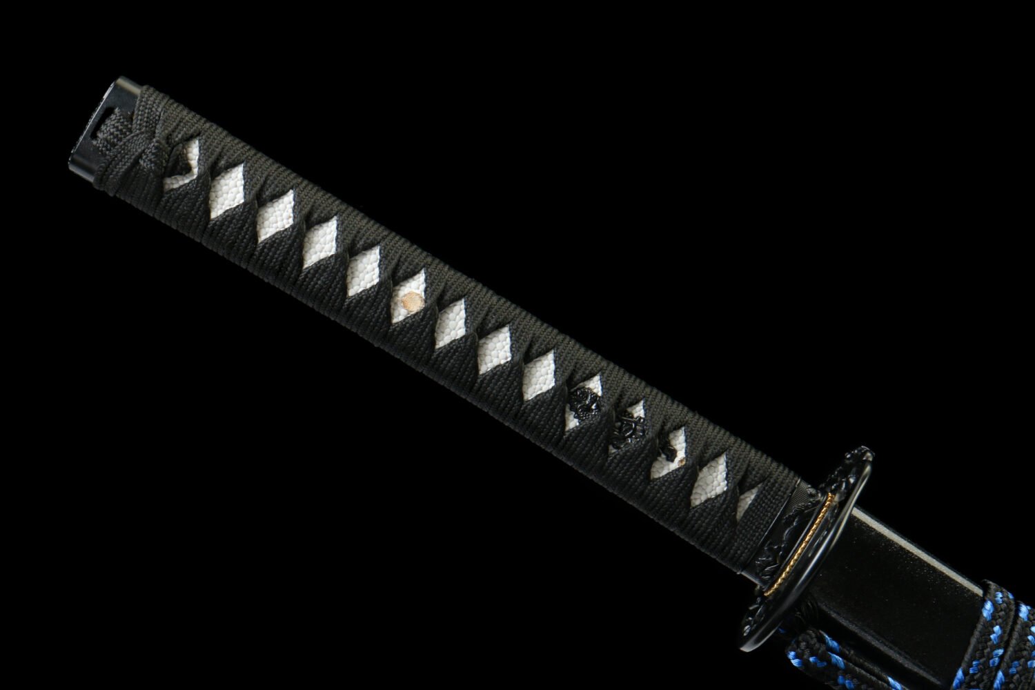 1066 steel - handmade Japanese samurai sword - green leather scabbard - zinc alloy equipment - Red Dragon Phantom