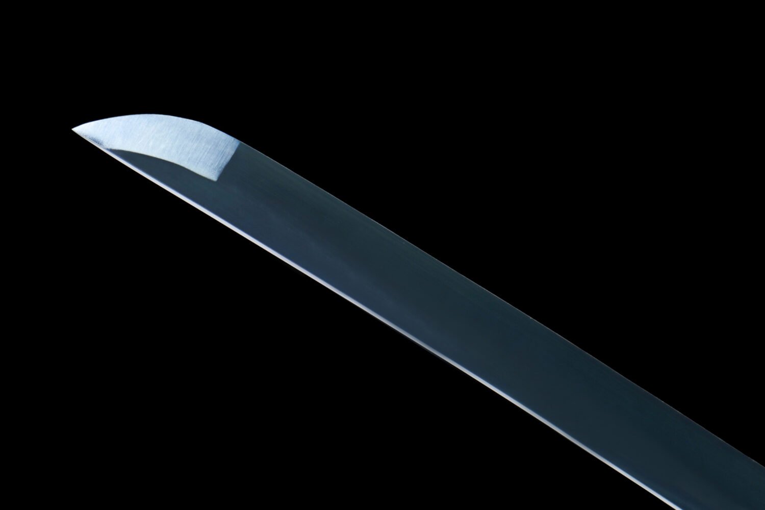 IMG_9420 1065 steel - pure hand-forged samurai sword - green leather sheath - zinc alloy fittings - blued - Cang Hai Ming Tao