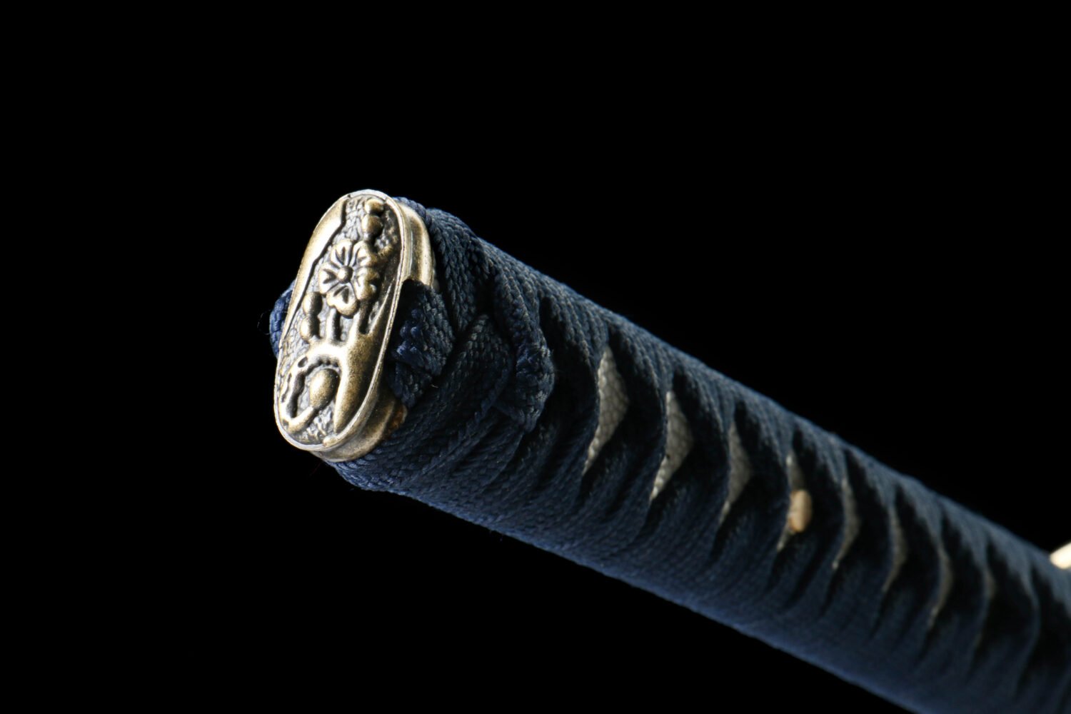 IMG_9429 1065 steel - pure hand-forged samurai sword - green leather sheath - zinc alloy fittings - blued - Cang Hai Ming Tao