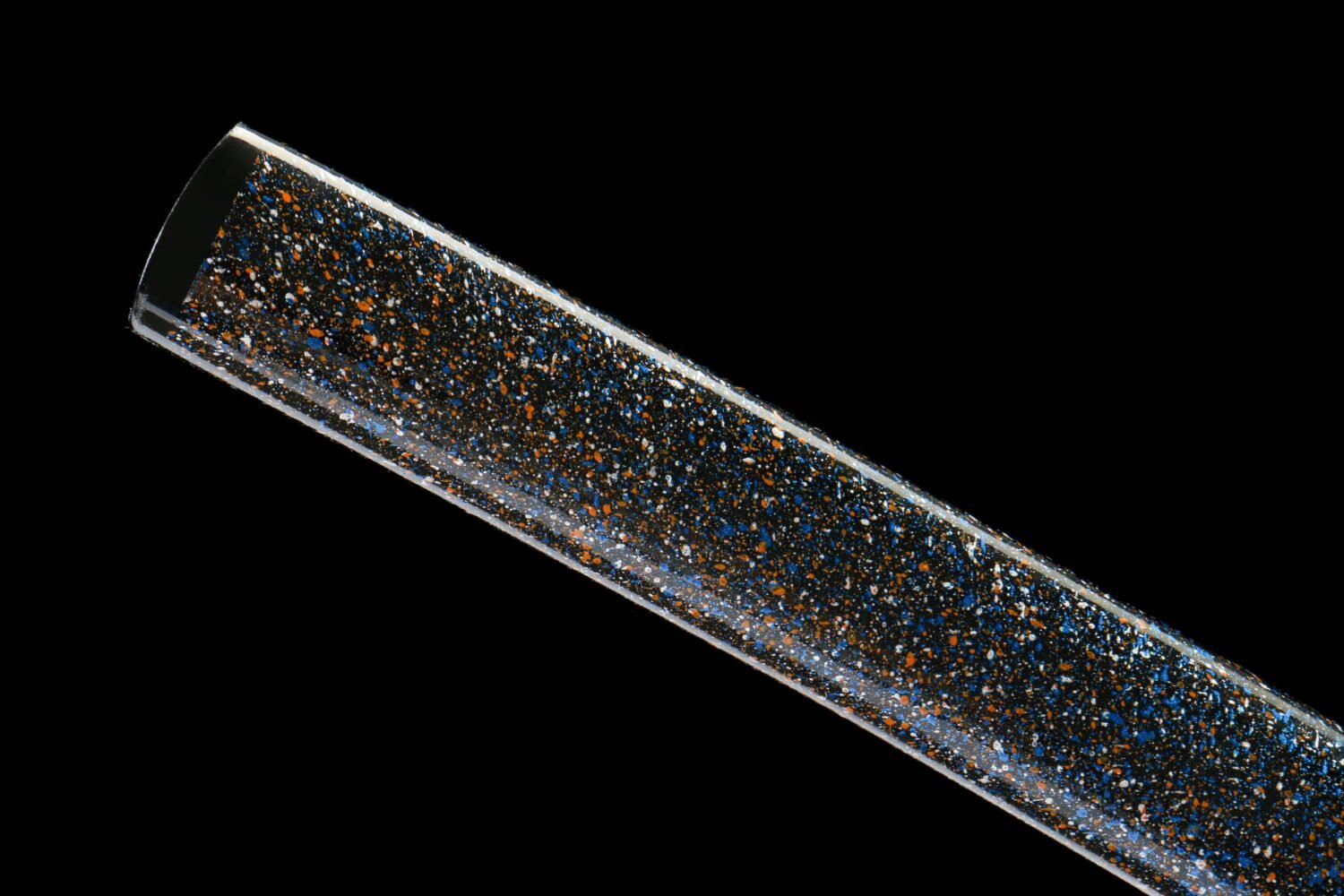 IMG_9432 1065 steel - pure hand-forged samurai sword - green leather sheath - zinc alloy fittings - blued - Cang Hai Ming Tao