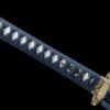 IMG_9434 1065 steel - pure hand-forged samurai sword - green leather sheath - zinc alloy fittings - blued - Cang Hai Ming Tao