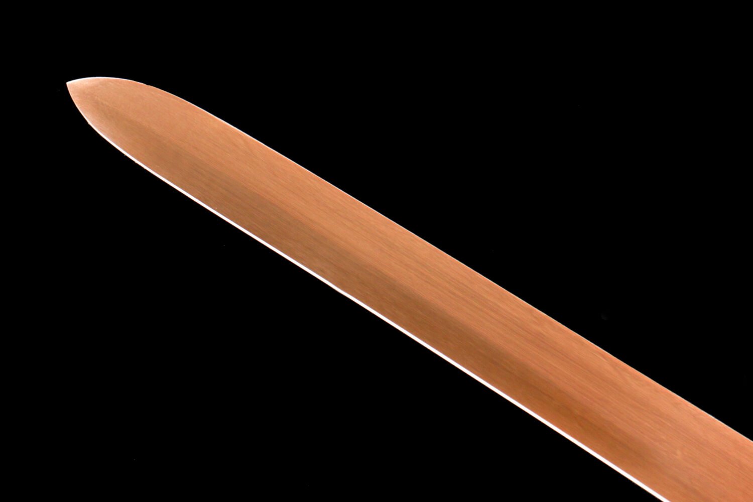 1065 steel - pure hand-forged samurai sword - green leather sheath - copper-plated gilded silver - baked gold - wooden heart ancient soul