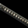 1065 steel - pure hand-forged samurai sword - green leather sheath - copper-plated gilded silver - baked gold - wooden heart ancient soul