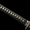 1065 steel - pure hand-forged samurai sword - green leather sheath - copper-plated gilded silver - baked gold - wooden heart ancient soul